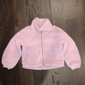 Lululemon shearling/teddy zip up, pale pink, size 6